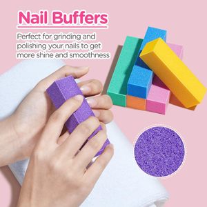Nail File Professional High Quality Nail Buffers and Files 6 pcs Buffer <b>Blocks</b> 6 pcs 100 180 Grit Files With Stainless Steel - Product Image 6