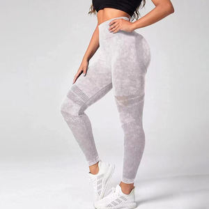 Leggings sans couture taille haute pour femme, couleur unie, effet ventre plat, pantalon de sport long - Product Image 1