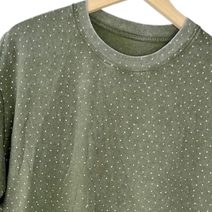 เสื้อยืดแขนสั้นผู้ชายไซส์ใหญ่ ลายจุดสีเขียว ผ้าถัก คอกลม สไตล์ลำลอง - Product Image 3