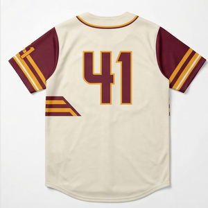 Camiseta de Béisbol Sublimada Personalizada con Nombre, Número y Gráficos, Cierre Completo con Botones, Ropa Deportiva al por Mayor de China - Product Image 3