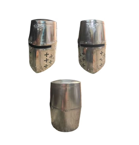 Casque de jeu en fer plaqué argent poli, construction 3D complète, pour événements costumés, accessoire de déguisement pour enfants et adultes - Product Image 6