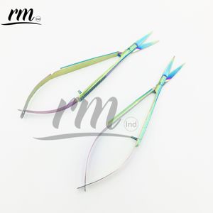Ciseaux tendance en acier inoxydable multi-plasma coloré avec poignée antidérapante, pointe droite et ressort - Product Image 1