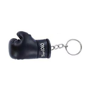 Custom Mini Boxing Glove <b>Keychain</b> PU <b>Leather</b> Customized Color with Logo Print Eco-Friendly Durable Shape Stainless Steel Ring - Product Image 1