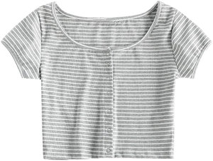 เสื้อครอปพิมพ์ลายโลโก้ตามสั่ง สำหรับเด็กผู้หญิง คอกลม แขนสั้น ทรงเข้ารูป ผ้าคอตตอน/สแปนเด็กซ์  แบบริบ  รักษ์โลก ลายดอกไม้ ขายส่ง - Product Image 5