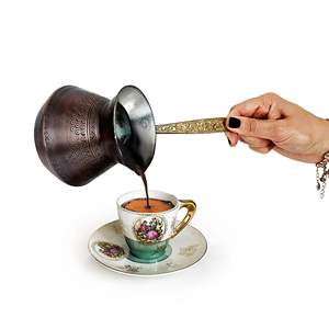 หม้อกาแฟตุรกีทำมือ Cezve Ibrik หม้อทองแดงสำหรับอุ่นกาแฟ ด้ามจับไม้ ใช้ได้กับกาแฟอาหรับ กรีก เอสเพรสโซ นม และเนย - Product Image 3