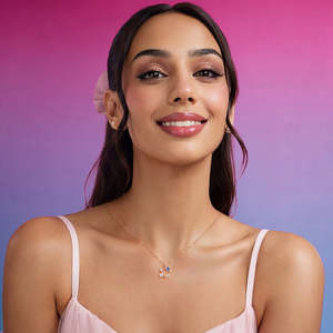 Collar de Plata de Ley 925 Chapado en Oro Rosa con Mariposa y Flor de Circonita Cúbica Blossom Flutter para Mujer, Ideal para Compromiso, Boda, Fiesta, Moda y Tendencia - Product Image 4