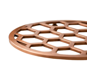 Sous-plat rond en cuivre en forme de nid d'abeille, résistant à la chaleur, en métal, pour cuisine, table, décoration - Product Image 2