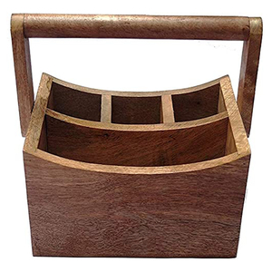 Porte-couverts en bois Couverts Caddy Cuillère Stand pour Porte-ustensiles de salle à manger pour Section de cuisine Organisateur d'argenterie par AYAANS - Product Image 4