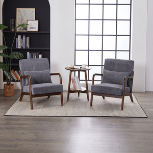 Fauteuil d'appoint moderne du milieu du siècle avec structure en bois massif et coussin rembourré, idéal pour la lecture dans le salon - Product Image 4
