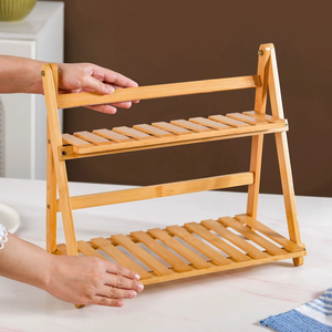 Bamboo Coffee <b>Bar</b> Organizer, Bamboo Storage <b>Shelf</b> for Kitchen Countertop, Coffee Station Accessories Rack - Product Image 4
