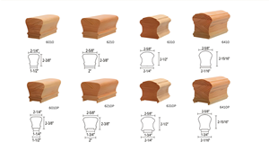 Rampe d'escalier EFS Modèle 6410 en chêne rouge massif, style traditionnel/minimaliste, solution de pièces d'escalier haut de gamme, installation facile, longueur 4'-20', certifié FSC - Product Image 2