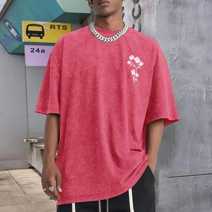 เสื้อยืดโอเวอร์ไซส์ลายกราฟิกผ้าฝ้ายสไตล์สตรีทแวร์สำหรับผู้ชาย ผลิตในปากีสถาน ลวดลายวินเทจแบบฟอกสี - Product Image 3