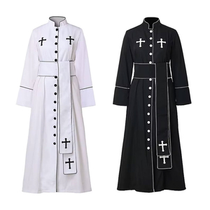 High Quality Long Polyester Church Cassock Uniform Custom Clergy <b>Robe</b> for Priests <b>Pastor</b> Minister Bulk Supply OEM - Product Image 1