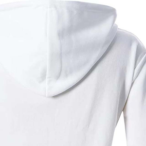 Sweat-shirts à capuche pour femmes, blancs, à manches longues, faible MOQ, en molleton de coton respirant, zippés, décontractés, unis, tricotés, pour femme - Product Image 5