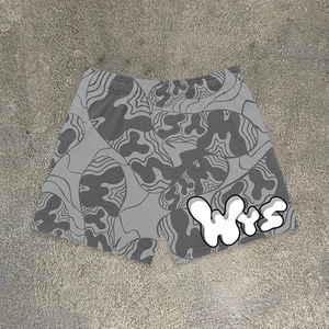 Pantalones Cortos Deportivos de Verano para Hombre, Sublimados, 100% Poliéster, Diseño Inspirado en Diseñadores, Estampados de Lujo, Unisex, de Malla, Cintura Alta con Cordón Ajustable - Product Image 3