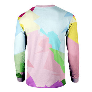 T-shirt décontracté à manches longues pour homme, col rond, logo frontal, en coton et bambou respirant, coupe classique - Product Image 5