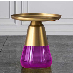 Mesa de Centro de Acero Inoxidable con Acabado Martillado y Tapa de Madera, Diseño Clásico Hecho a Mano, Decoración para el Hogar - Product Image 2