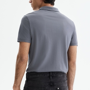 Chemises imprimées en tricot polyester/coton pour hommes avec poche et manches courtes, anti-plis - Product Image 3
