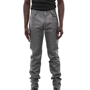 Pantalons en cuir véritable pour hommes, design personnalisé, pantalons de jogging sur mesure, vêtements décontractés et confortables, pantalons en cuir pour hommes en gros - Product Image 1