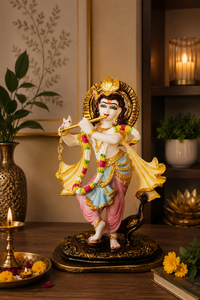 Estatua de Resina de Krishna Bailando, Figura Religiosa Hecha a Mano, Decoración Tradicional para Mesa, Sala de Estar, Ocasión Diwali - Product Image 2