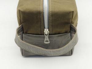 Custom Logo Waterproof Waxed Canvas Leather Toiletry Bag Mens Travel Shaving Dopp Kit Cosmetic Organizer <b>Case</b> LCTB-0079 - Product Image 5