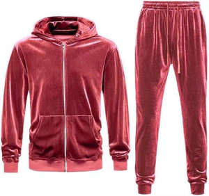 Ensemble de survêtement en velours pour homme, veste à capuche zippée chaude d'hiver, ensemble de jogging, vêtements de sport décontractés pour l'extérieur - Product Image 3