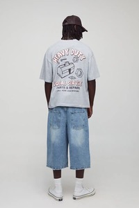 boxy fit oversized tshirt men loose fit drop shoulder heavy cotton streetwear tshirt custom <b>logo</b> manufacturer - Product Image 3