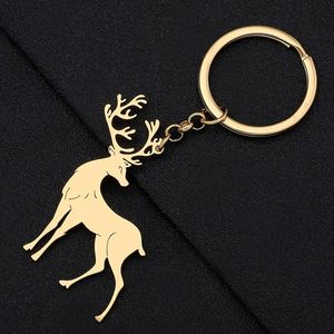 Elegant Gold Deer Keychain Premium Metal Animal <b>Key</b> <b>Ring</b> Luxury <b>Bag</b> Charm Gift for Men Women Car <b>Keys</b> Accessories - Product Image 3