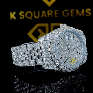 Exclusivo Reloj de Lujo en Oferta, Resistente al Agua, 3 Metros, Diseño Único VVS, Unisex, Acero Inoxidable, Correa de Cuero, Cuarzo, Automático, con Diamantes - Product Image 1
