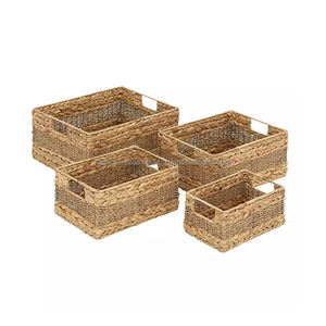 Panier de rangement en jonc de mer décoratif et fonctionnel fait à la main avec poignées disponibles en différentes conceptions et tailles auprès du fournisseur de confiance - Product Image 2