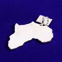 Pendentif Carte d'Afrique avec Drapeau Américain, Strass en Cristal Micro-Pavé, Style Hiphop, Breloque en Alliage, Cadeau Unisexe