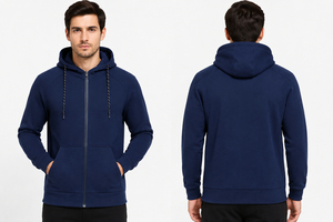 Sudadera con capucha de alto rendimiento para hombre, con cremallera completa, chaqueta de forro polar de lujo - Product Image 5