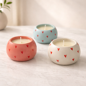 Premium Ceramic <b>Candle</b> Vessel Dual Tone Speckled Finish Triple <b>Wick</b> Long Burn Elegant Luxury Home Decor Centerpiece - Product Image 4