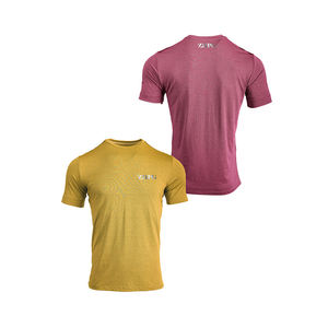 T-shirt de course 5K pour homme à manches courtes, col roulé, en coton tricoté, avec imprimé lettre sur le devant, coupe classique, respirant et séchage rapide - Product Image 4