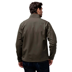 Veste softshell légère et durable pour homme, à capuche, col montant, impression réfléchissante sur le devant, fermeture éclair, hiver, extérieur - Product Image 4