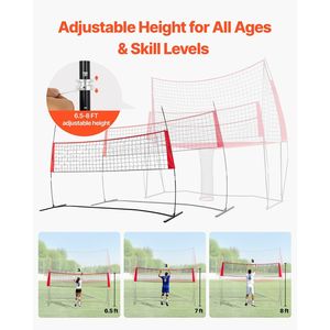 Sistema di Rete Portatile 2-in-1 per Allenamento di Pallavolo, Altezza Regolabile, Attrezzatura per Pratica con Ritorno Palla, Facile da Usare - Product Image 4