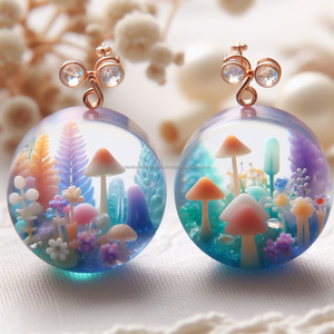 Sélection de hauts de boucles d'oreilles en résine exquise offrant un savoir-faire inégalé à des prix abordables - Product Image 3