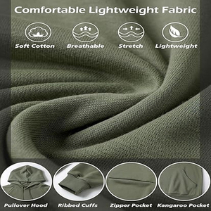 Wholesale OEM Customized Men's Pullover Hoodies Lightweight Design in Solid Color for Winter Plain Dyed Hoodies - Product Image 6