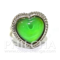 Bague en pierre multicolore, bijou classique d'humeur cœur