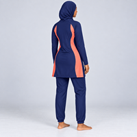 Ensemble Burkini 3 Pièces Modeste pour Femme, Coupe Haute, Imprimé Uni, Logo Frontal, Imperméable et Respirant