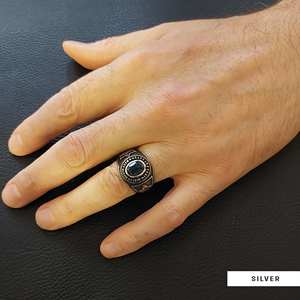 แหวนเมสัน BOJ รุ่น 022 แบบกำหนดเองได้ สำหรับทั้งชายและหญิง แหวนตราประทับฟรีเมสันส่วนบุคคล แหวนตราประทับมาสเตอร์เมสันเท็กซัส สไตล์ฮิปฮอป สีเงิน ราคาประหยัด - Product Image 4