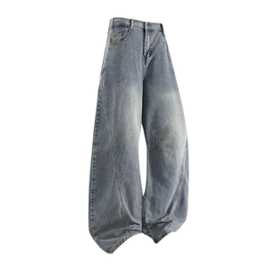 Jeans Retro de Pierna Ancha y Corte Curvo para Hombre, Estilo Y2K, Hip Hop, Baggy, Denim, Streetwear, Casual - Product Image 2