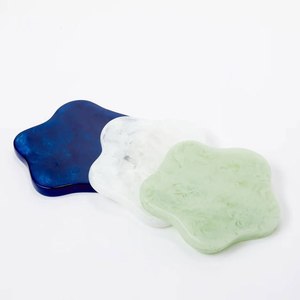 Ensemble de dessous-de-verre en résine époxy de luxe, faits à la main, écologiques, pour le thé, le café, le vin, le petit-déjeuner, la vaisselle, les tapis de table, les dessous-de-plat, cadeaux de Noël - Product Image 2