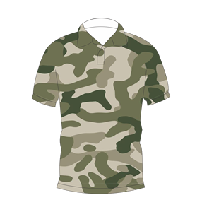 เสื้อโปโลลายพรางวู้ดแลนด์คลาสสิกสำหรับผู้ชาย สีเขียวเบจ แขนสั้น สไตล์ลำลอง เสื้อยืดกอล์ฟ - Product Image 1