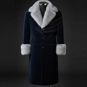 เสื้อโค้ทขนสัตว์ผู้ชายสไตล์ลำลองแบบสมาร์ท สำหรับใส่ทำงานหรือใส่ในชีวิตประจำวัน แต่งขอบด้วยขนสัตว์ เนื้อผ้าระบายอากาศได้ดี รับสกรีนโลโก้และเสื้อโค้ทสำหรับธุรกิจ  ขั้นต่ำในการสั่งซื้อน้อย - Product Image 2