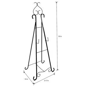 Highest Quality Traditional Iron Garden Trellis Stand Floor Mount Outdoor Decor Durable Irregular Shape Design - Product Image 3