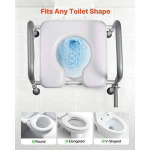 Elevador de Inodoro Ajustable en Altura y Ancho, Capacidad de Carga de 400 Libras, Asiento Elevado Acolchado con Manijas, Equipo de Seguridad para Baño para Personas Mayores - Product Image 3