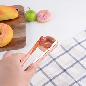 Luxury Gold Ice <b>Tongs</b> With Rose Design Flexible Handle Square Ends Bar Accessory Reusable Metal Cocktail <b>Serving</b> Tool - Product Image 3