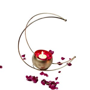 Luxury Gold Metal Wire <b>Tealight</b> Candle Holder Hanging Iron <b>Lantern</b> Geometric Shape Votive Candlestick for Wedding Table DecOR - Product Image 4