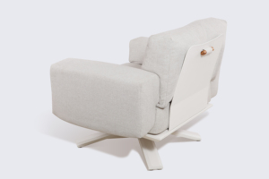 Sofá moderno de una plaza con respaldo acolchado y base giratoria para sala de estar - Product Image 3